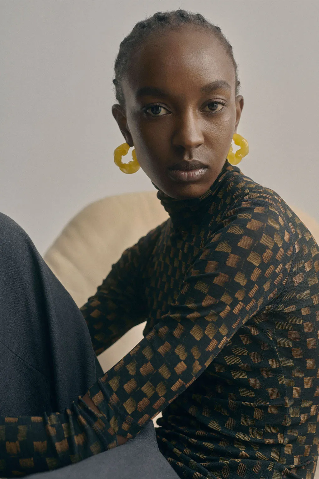 Ruffle - Yellow Bio Resin and Gold Vermeil Earrings
