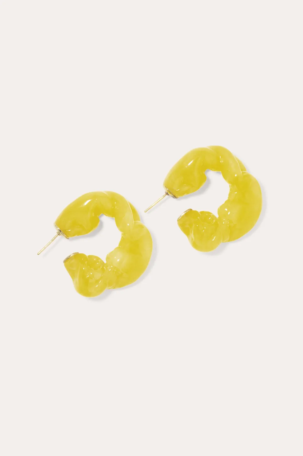 Ruffle - Yellow Bio Resin and Gold Vermeil Earrings