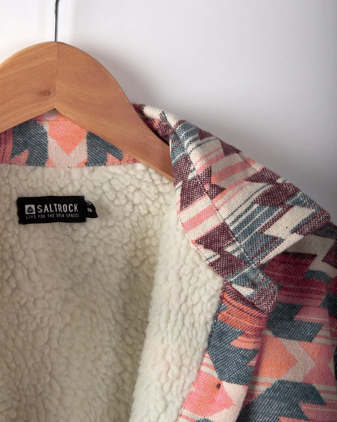 Saltrock Womens Stella Aztec Sherpa Lined Shacket
