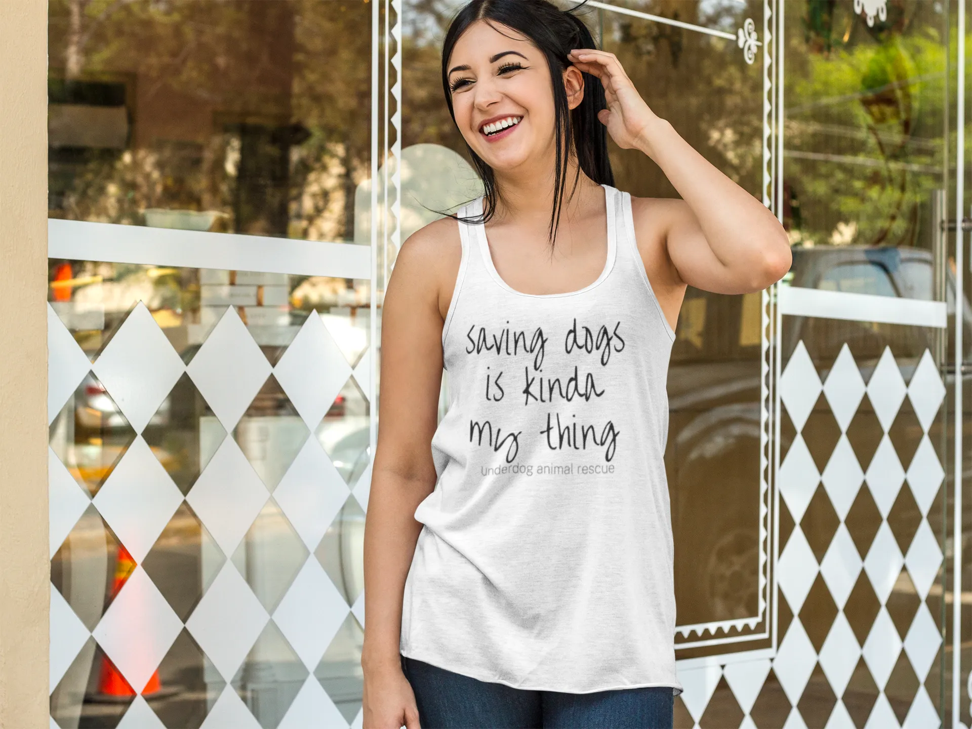 Saving Dogs Flowy Racerback Tank