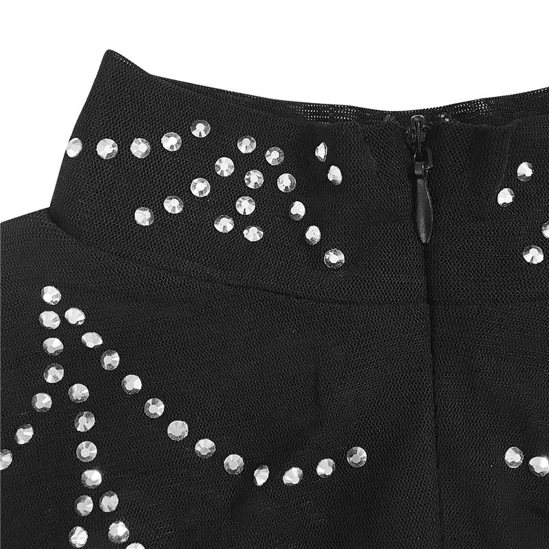 Sheer Rhinestone Dress