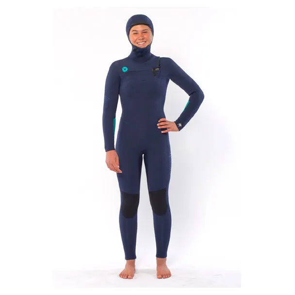 Sisstrevolution 7 Seas 5/4mm Hooded Chest Zip Wetsuit - Strong Blue