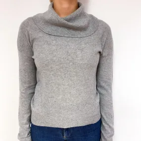 Smoke Grey Cashmere Cowl Neck Jumper Small
