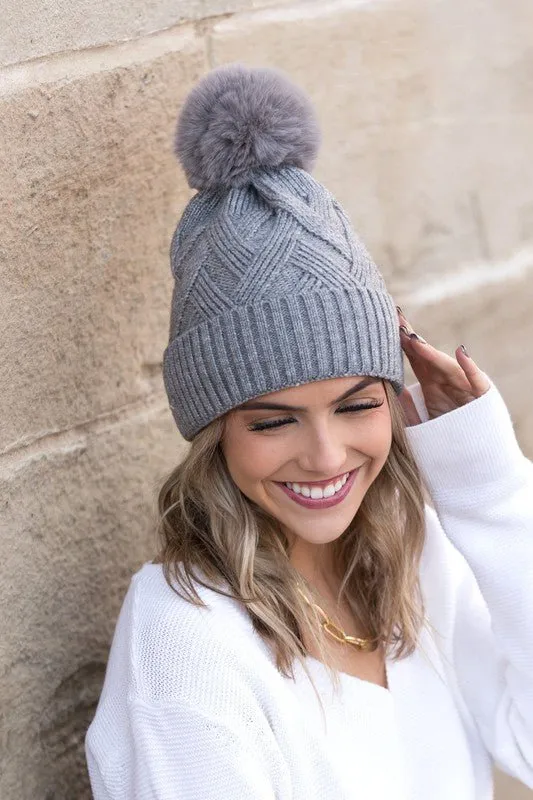 Snow Fall Chunky C.C Knit Beanie