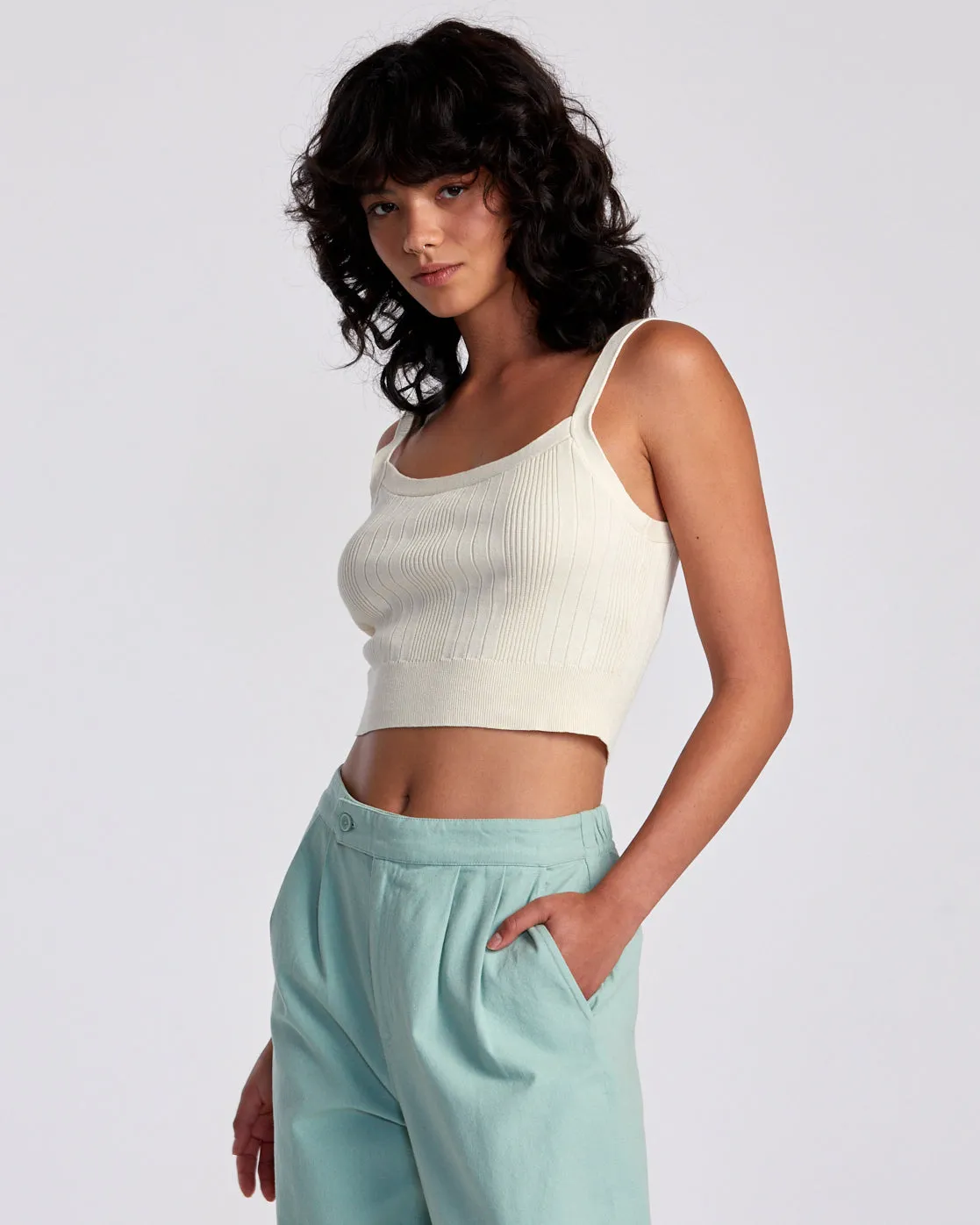 Tatum Sweater Tank Top - Latte