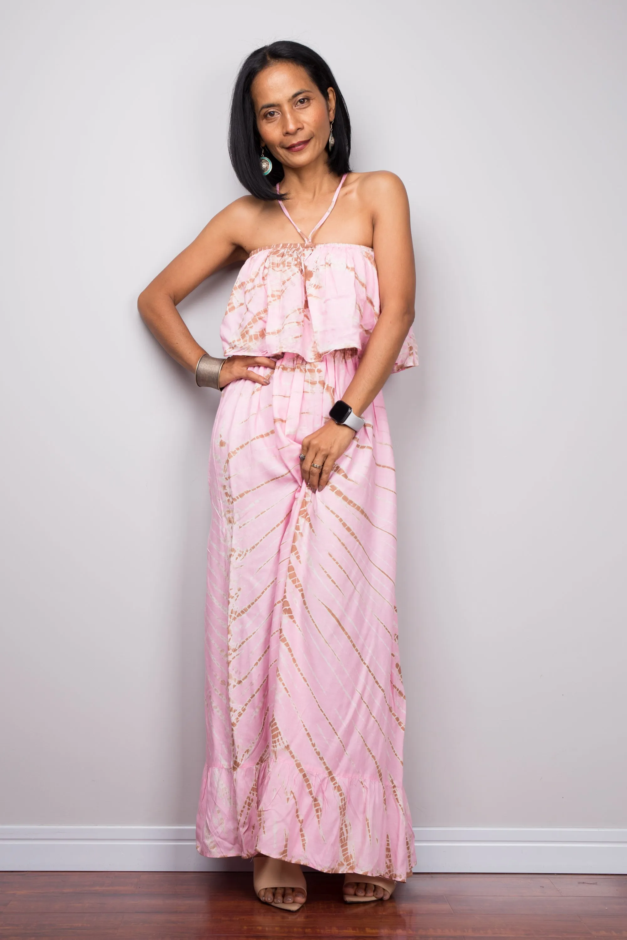 Tie Dye Off Shoulder Dress