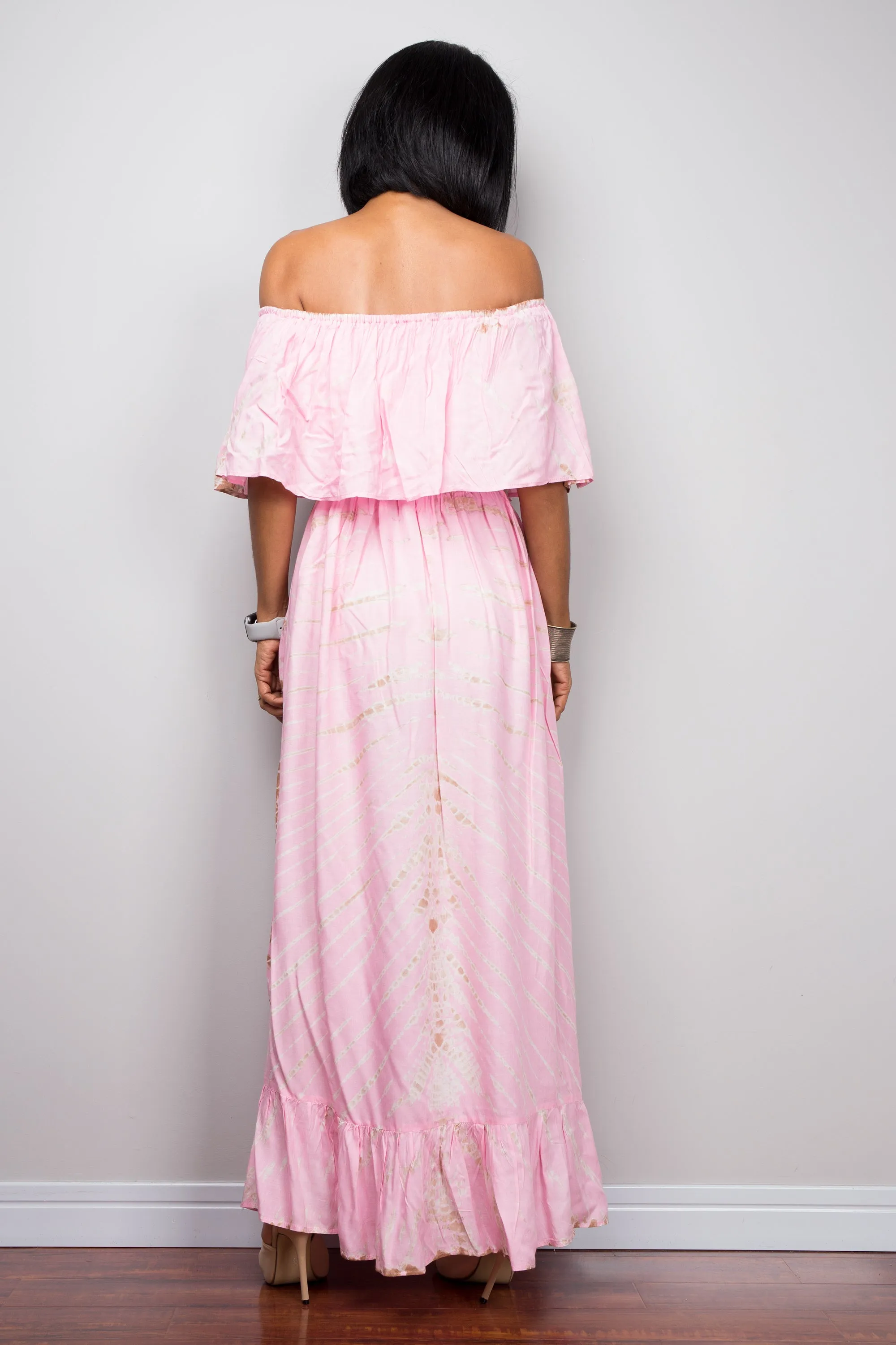 Tie Dye Off Shoulder Dress