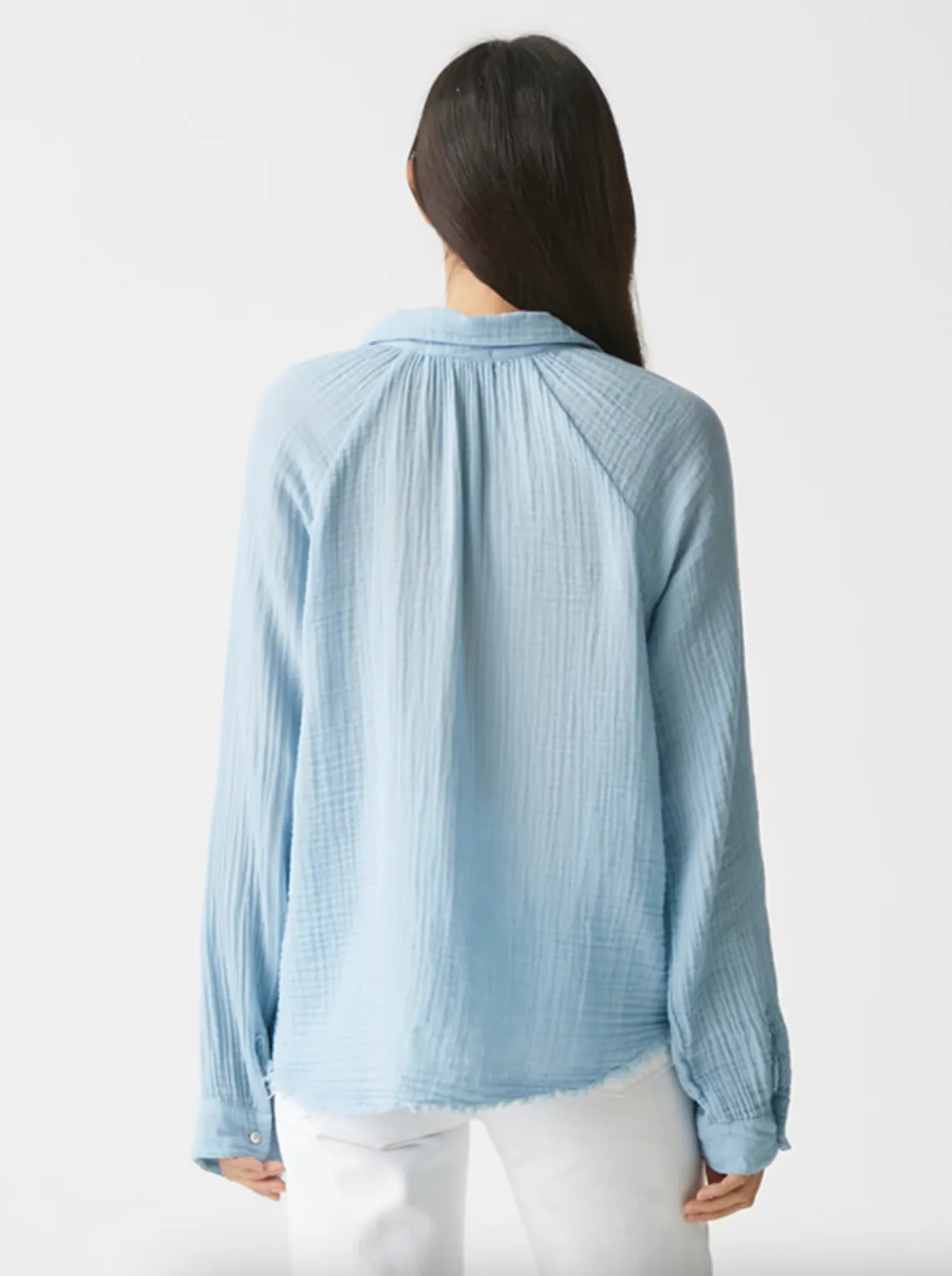Toni Gauze Button Down - Water