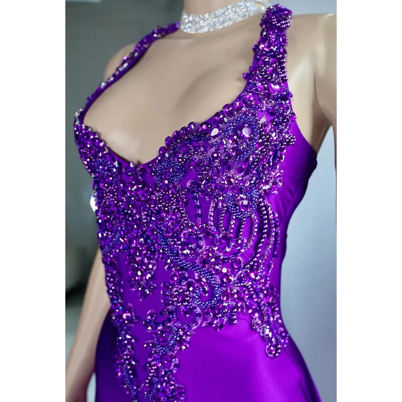 Trumpet/Mermaid Ruffles Criss-Cross Straps Sexy & Hot Beaded Straps Prom Dress