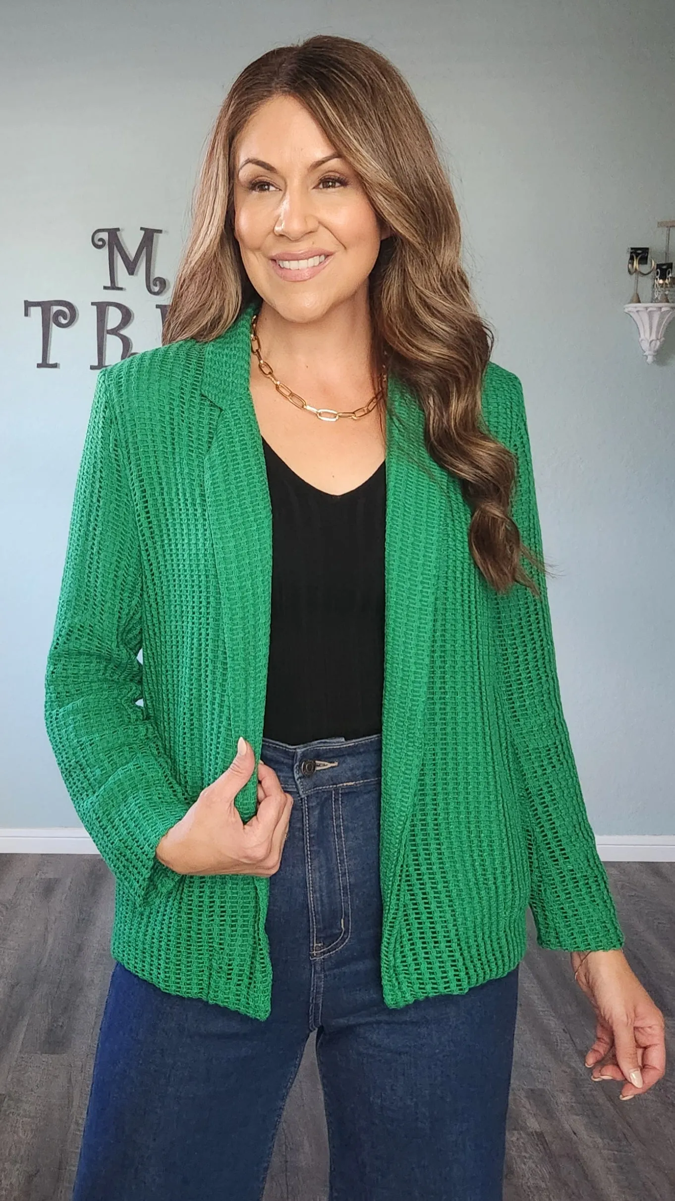 Unique and Fabulous Blazer-Green