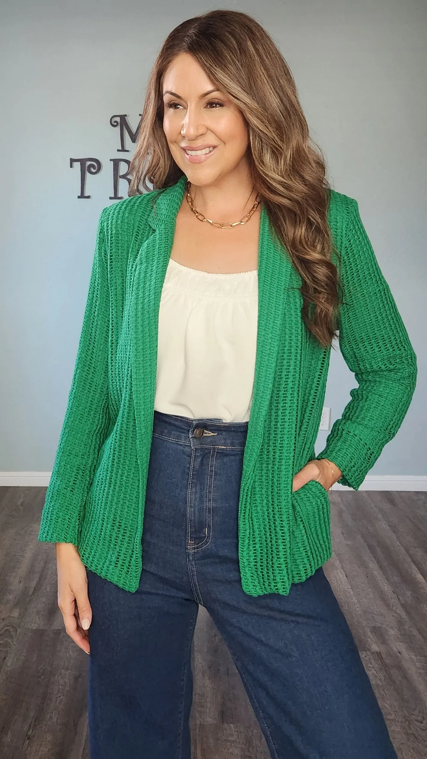 Unique and Fabulous Blazer-Green