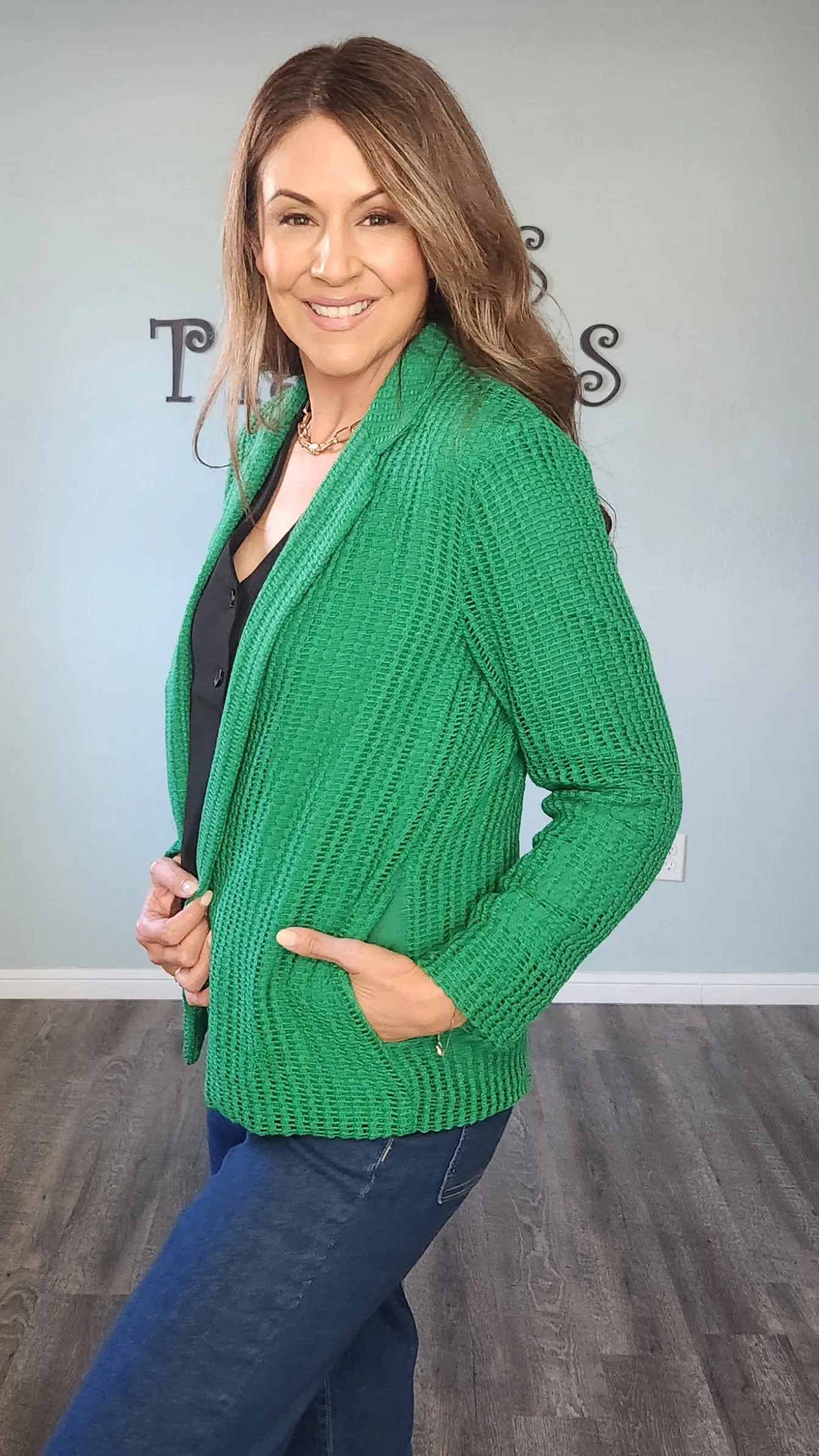 Unique and Fabulous Blazer-Green