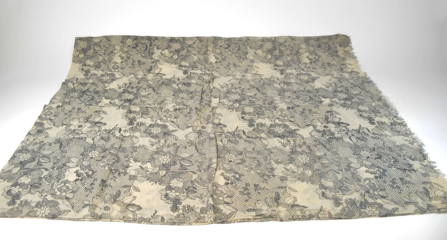 Unisex Cotton Scarf Floral Motif