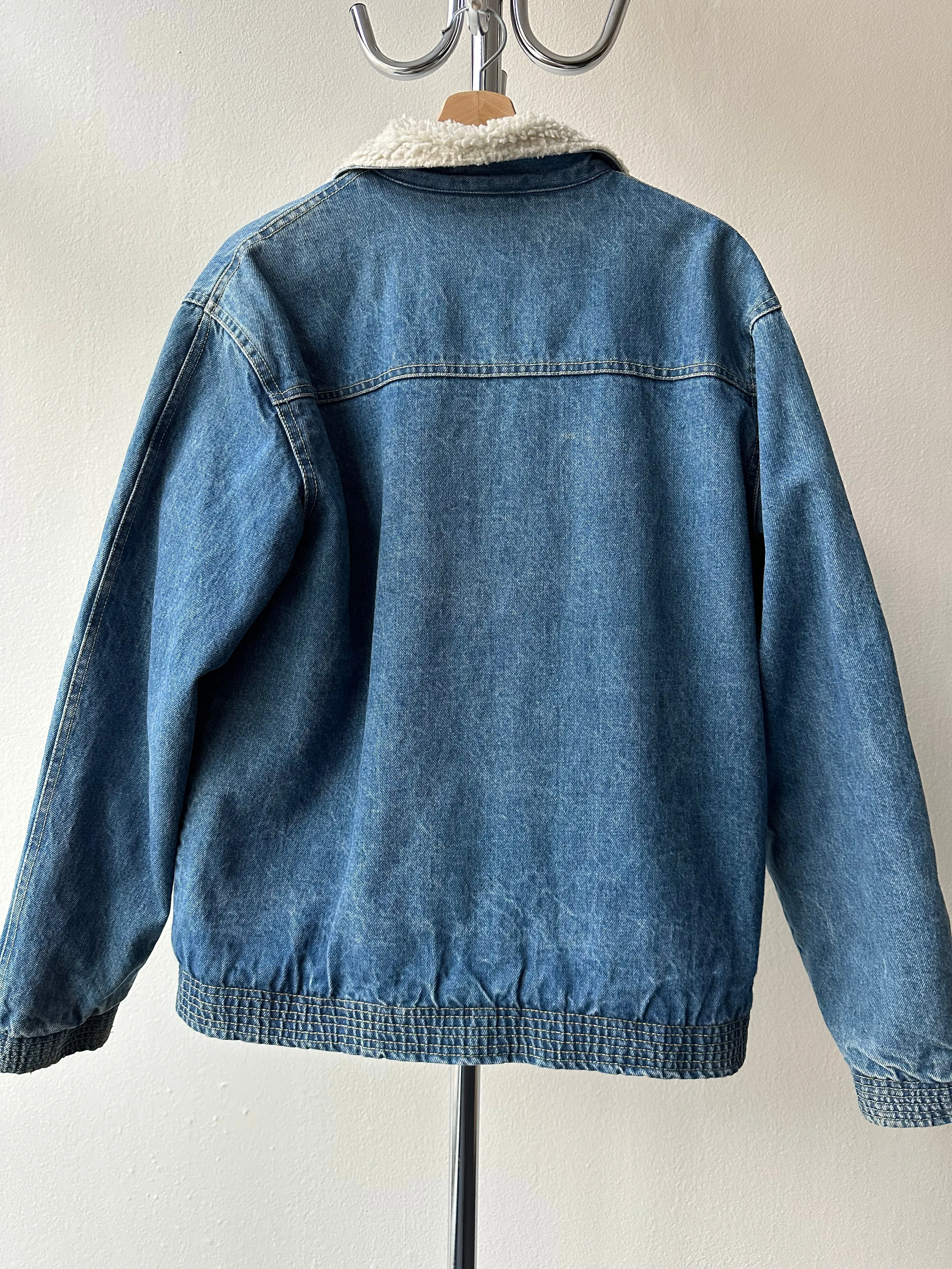 Vintage 1970s Lee Sherpa Lined Denim Jacket - size M