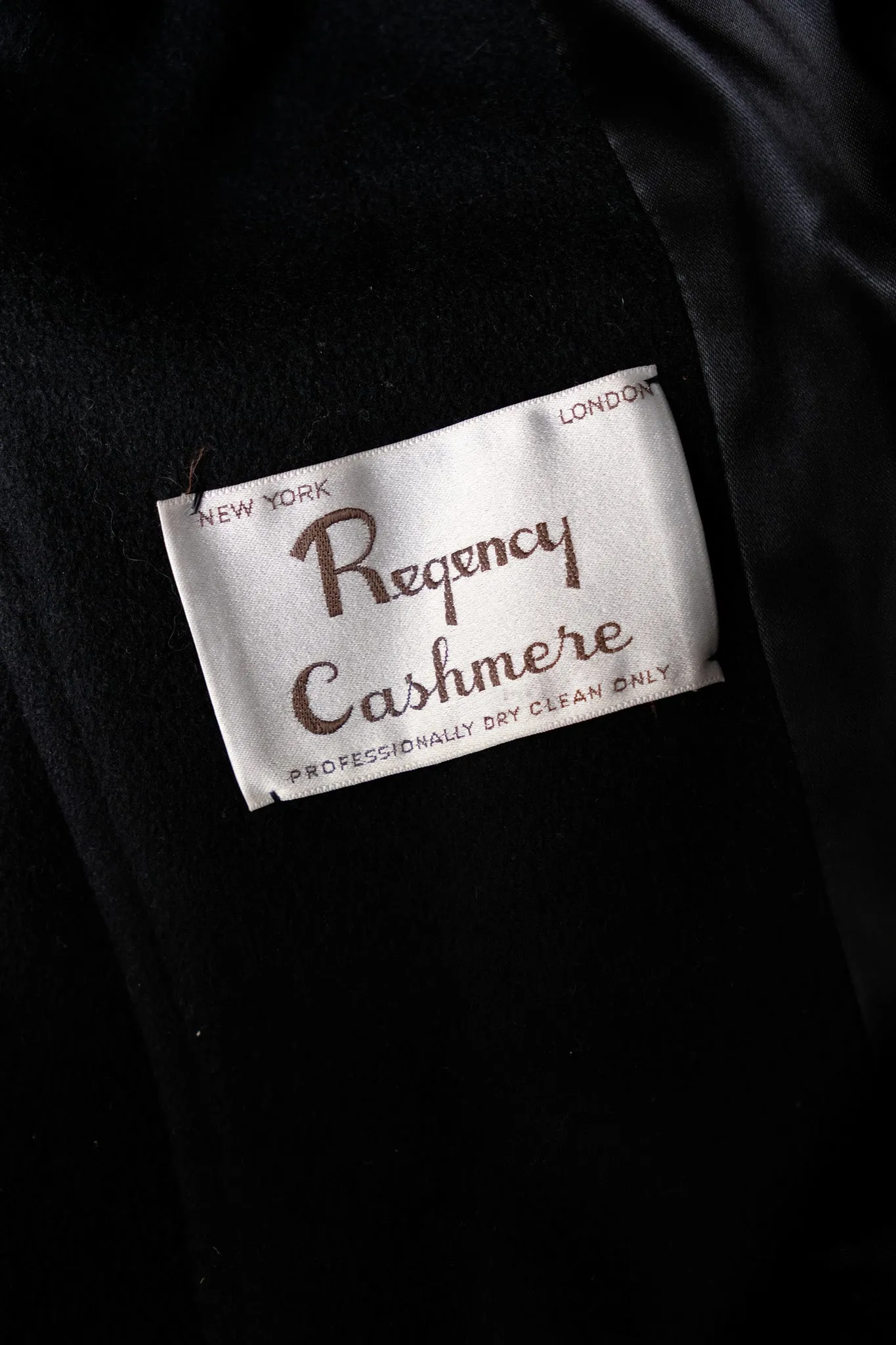 Vintage 1980’s Black Cashmere Coat with Fox Fur Collar / ML