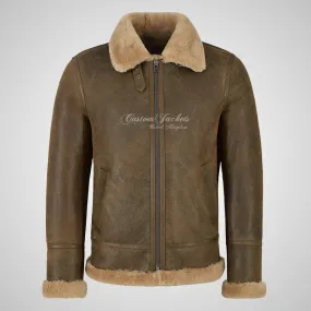 VOSTOK Men's B3 Sheepskin Flying Jacket Natural Shearling Fur Jacket