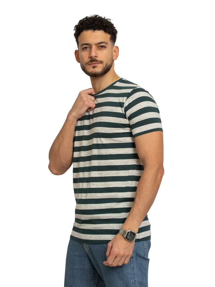 W-Cilantro Striped Round T-shirt