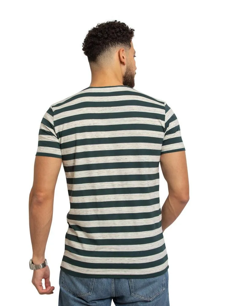 W-Cilantro Striped Round T-shirt