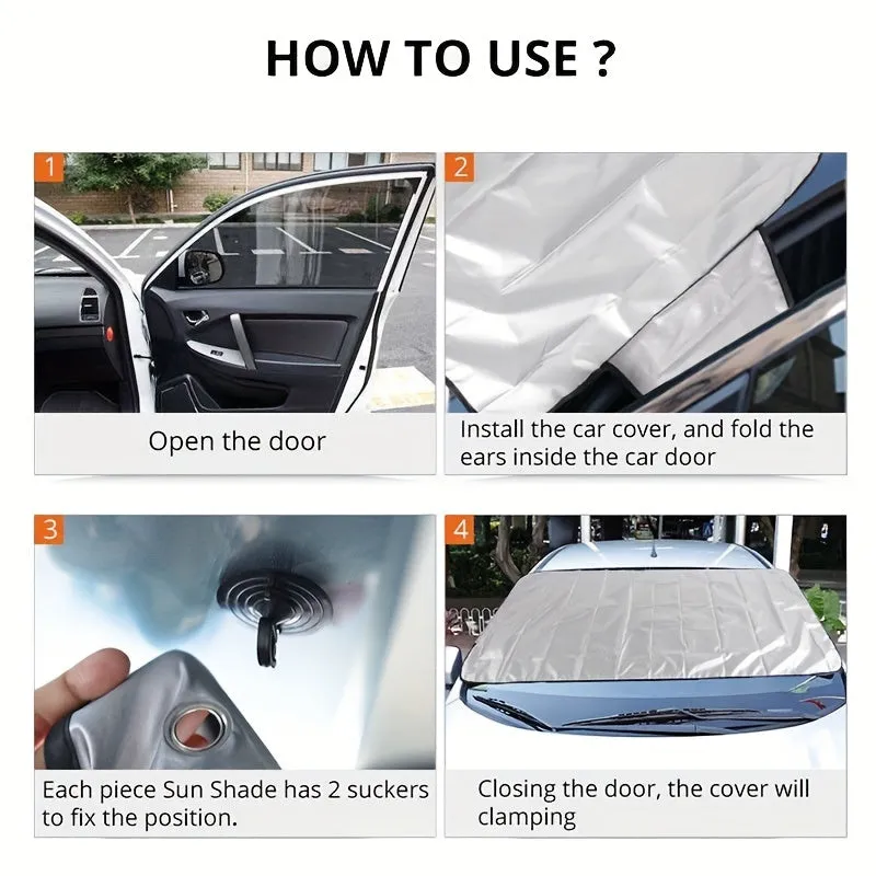 Winter Car Snow Cover Foldable Car Windshield Cover Sunshade Snow Cover