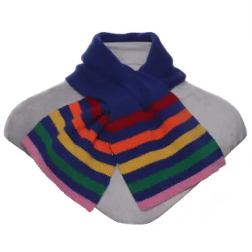 Winter Pull Through Scarf Knit Rainbow Blue