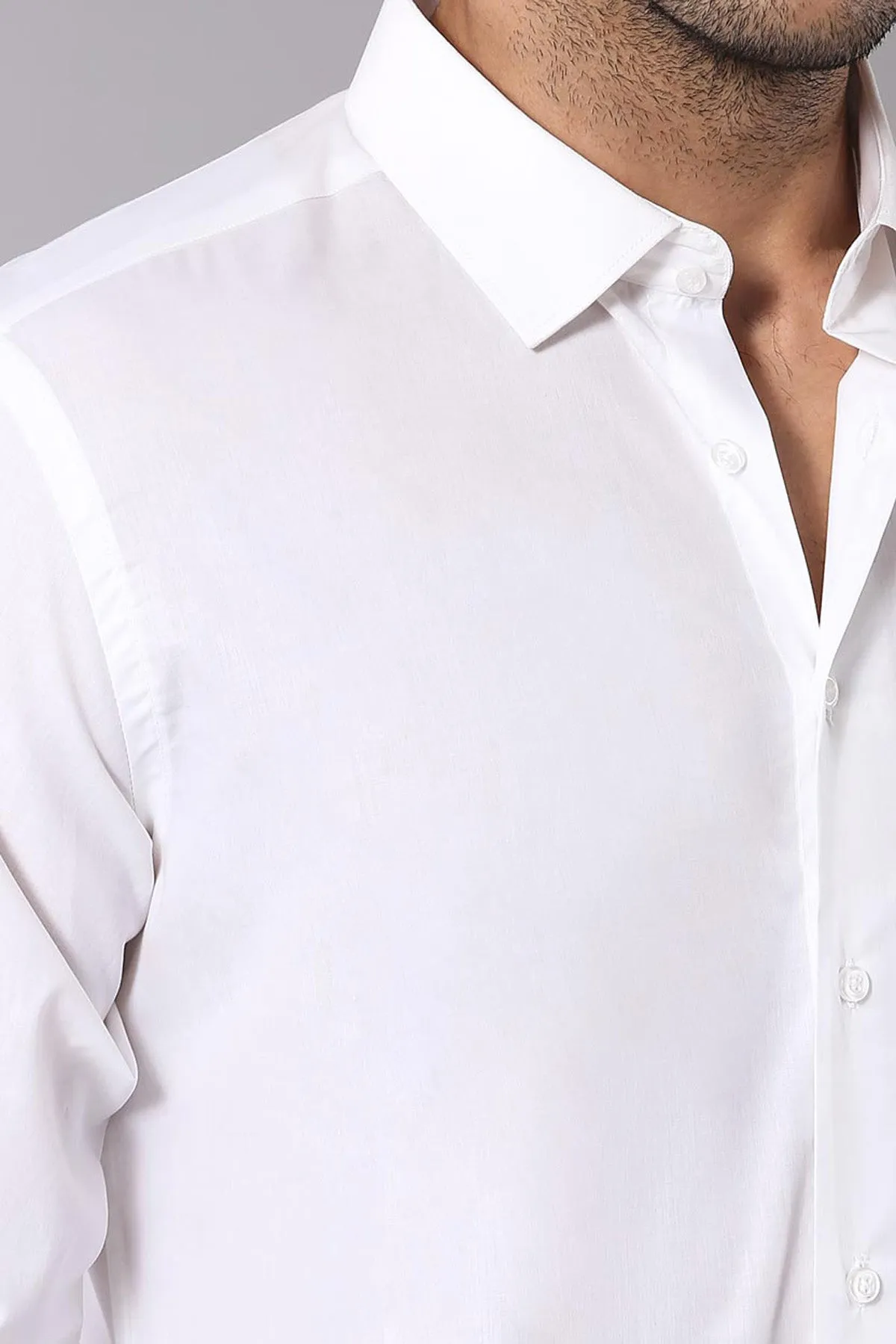 WSS Poly Cotton Slim Fit Cream Shirt  - Singen