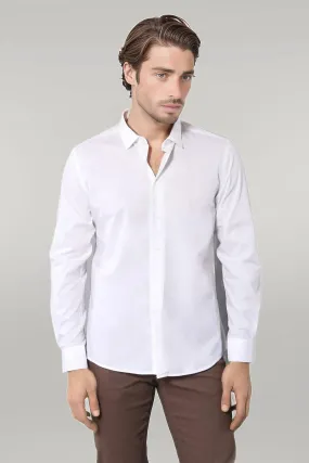 WSS Poly Cotton Slim Fit Cream Shirt  - Singen
