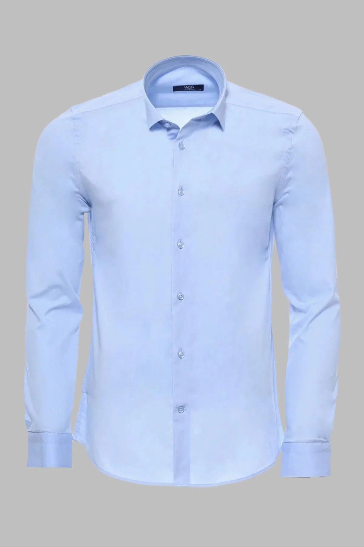 WSS Sky Blue Slim-Fit Long Sleeve Shirt  - Singen